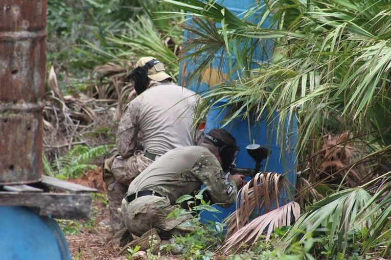 Team of paintball players at XPlex battlefield